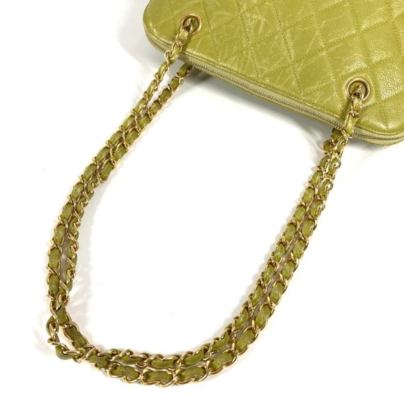 CHANEL Green Caviar Leather Shoulder Bag - Picture 8 of 16